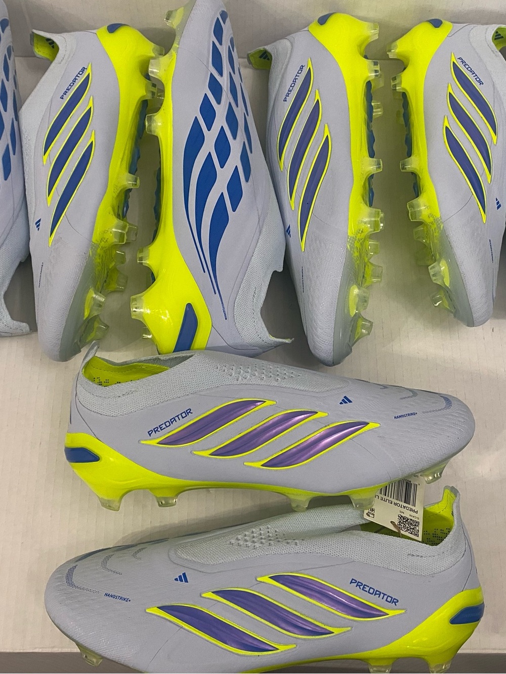 Adidas Predator Elite  Men’s Soccer Cleats - Light Gray & Neon Yellow